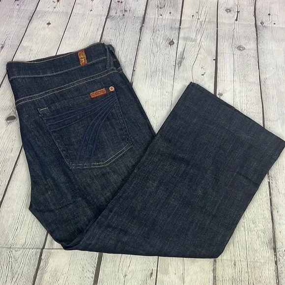 7 for All Mankind | Cropped Dojo Jeans | Dark Wash | Size 30 - Picture 1 of 11